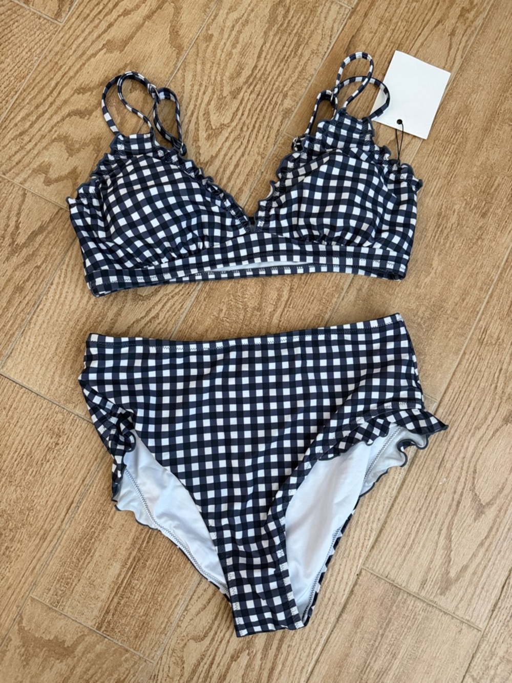 Gingham Ruffle Two-Piece Bikini Set